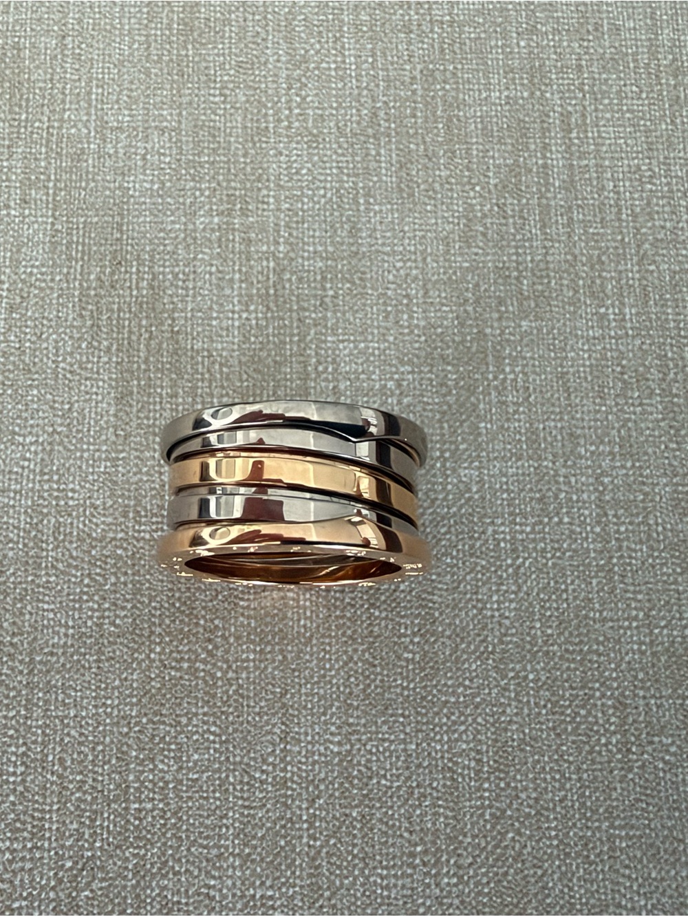 B.Zero 1 Two-Tone Ring in Pink gold and white Gold